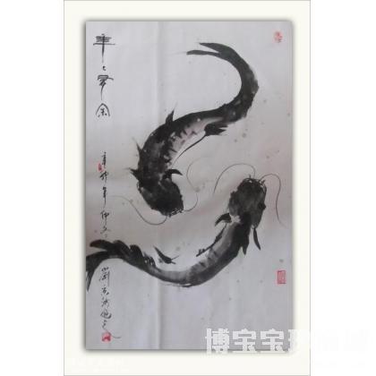 年年有余 其他龙鱼类国画 刘京洲作品 类别: 其他龙鱼类国画